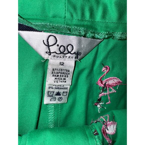 Lilly Pulitzer Luxletic Corso Golf Pants Pull On Flamingo Print - Size 12 -OD - Picture 4 of 10